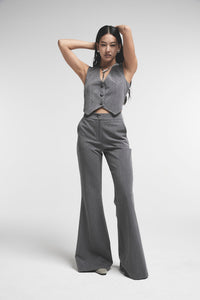 GILET SCOLLO PUNTA 3 BOTTONI CON STRASS