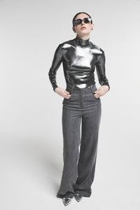 BODY COLLO LUPETTO SU MAGLIA LUCIDA