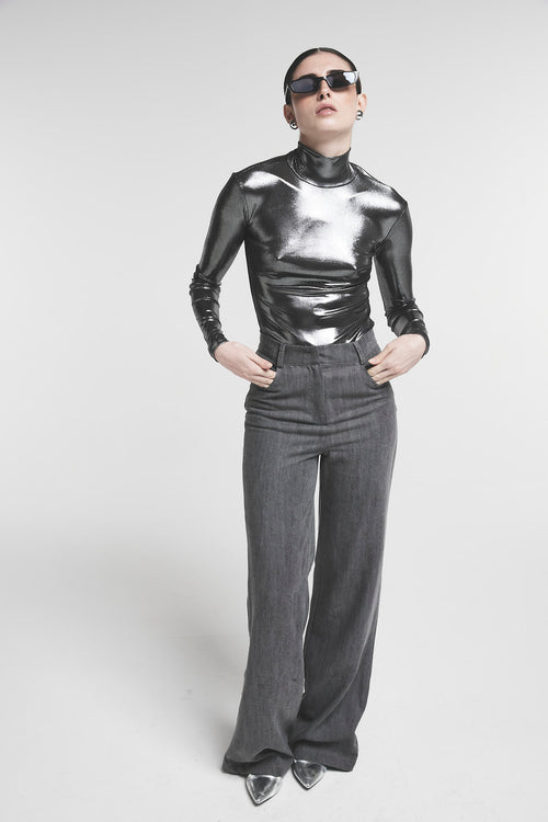 BODY COLLO LUPETTO SU MAGLIA LUCIDA - Amiuni