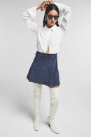 BLUSA CON COLLO E INCROCIO AL DAVANTI - Amiuni