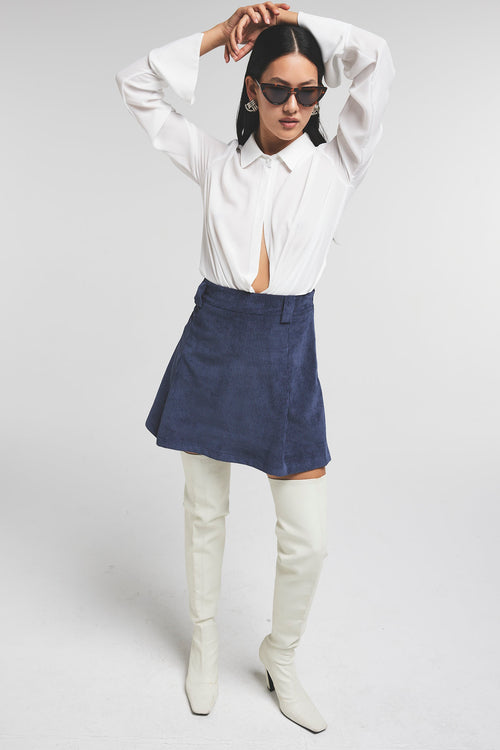 BLUSA CON COLLO E INCROCIO AL DAVANTI - Amiuni